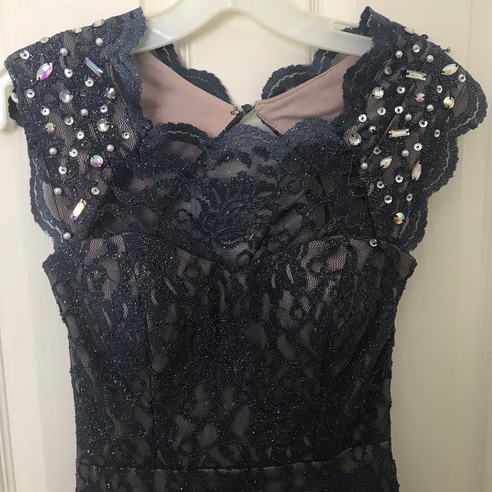 A sparkly Navy Formal Dress